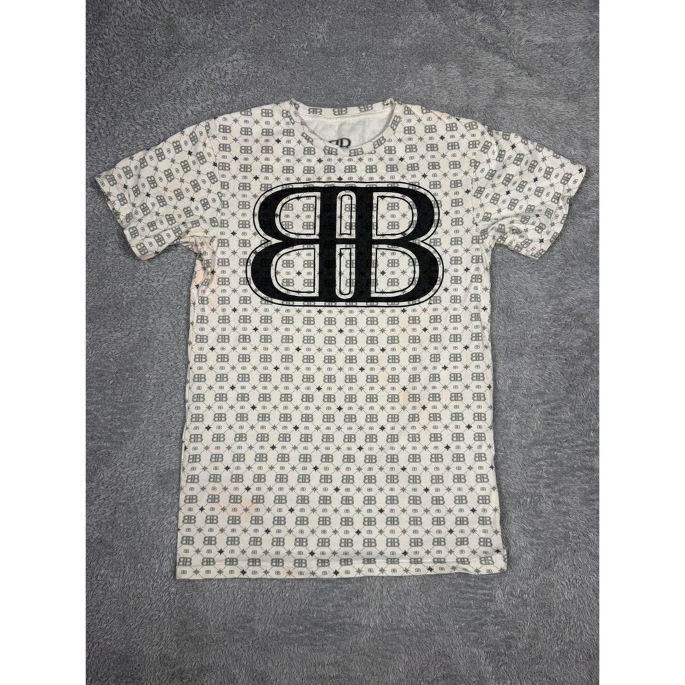 Big Black Christopher Boykin Graphic T-Shirt Mens Medium White y2k Monogram Tee